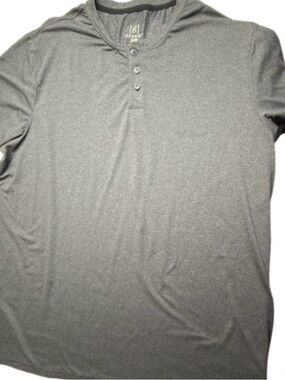George Men's Grey Gray Henley Short Sleeve Shirt T-Shirt EUC XL😍